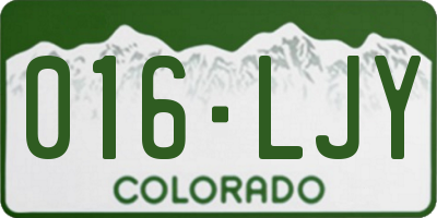 CO license plate 016LJY