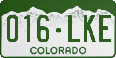 CO license plate 016LKE