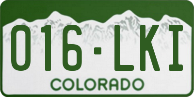 CO license plate 016LKI