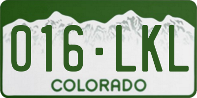 CO license plate 016LKL