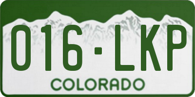 CO license plate 016LKP
