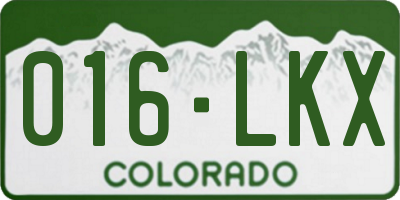 CO license plate 016LKX