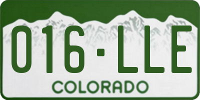 CO license plate 016LLE