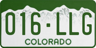 CO license plate 016LLG