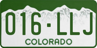 CO license plate 016LLJ