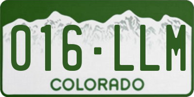 CO license plate 016LLM