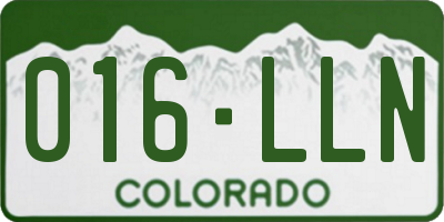 CO license plate 016LLN