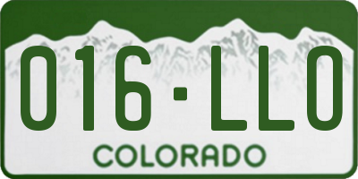 CO license plate 016LLO