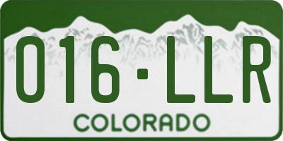 CO license plate 016LLR