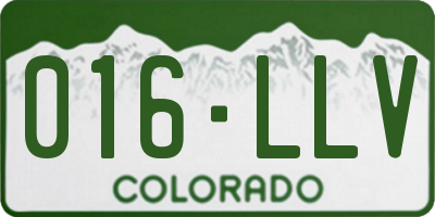 CO license plate 016LLV