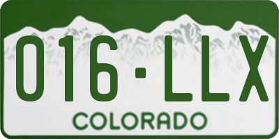 CO license plate 016LLX