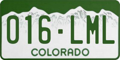 CO license plate 016LML