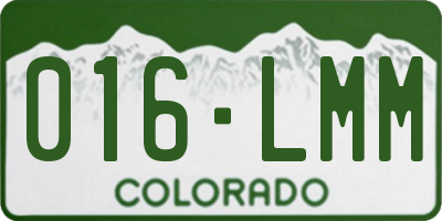 CO license plate 016LMM