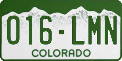 CO license plate 016LMN