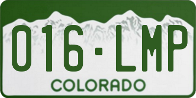 CO license plate 016LMP