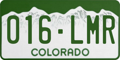 CO license plate 016LMR
