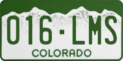 CO license plate 016LMS