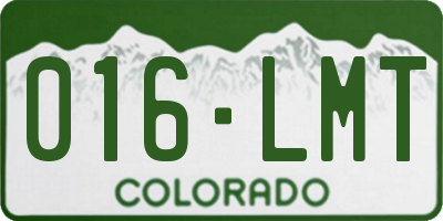 CO license plate 016LMT