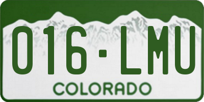 CO license plate 016LMU