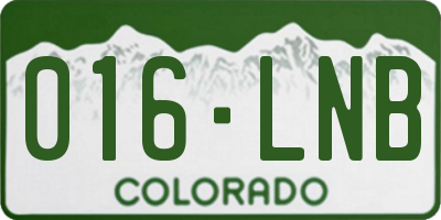 CO license plate 016LNB