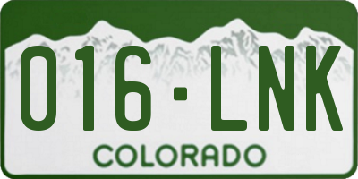 CO license plate 016LNK