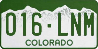 CO license plate 016LNM