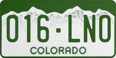 CO license plate 016LNO