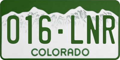 CO license plate 016LNR