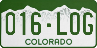 CO license plate 016LOG