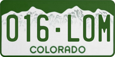 CO license plate 016LOM