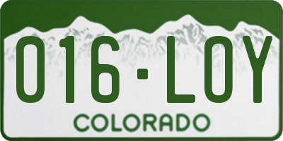 CO license plate 016LOY