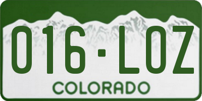 CO license plate 016LOZ