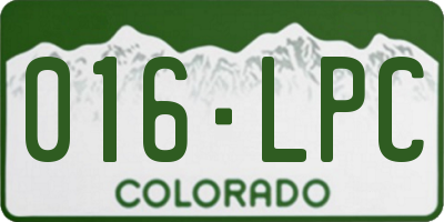 CO license plate 016LPC
