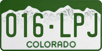 CO license plate 016LPJ