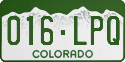 CO license plate 016LPQ