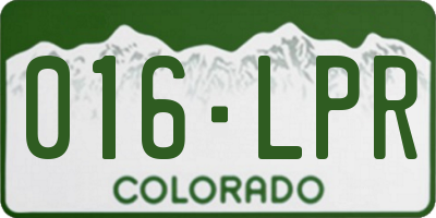 CO license plate 016LPR