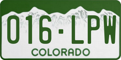 CO license plate 016LPW