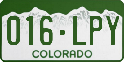 CO license plate 016LPY