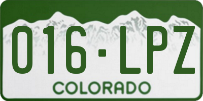 CO license plate 016LPZ
