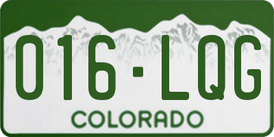 CO license plate 016LQG