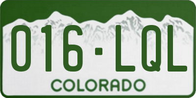 CO license plate 016LQL