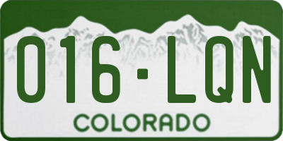 CO license plate 016LQN