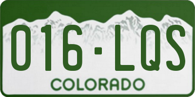 CO license plate 016LQS
