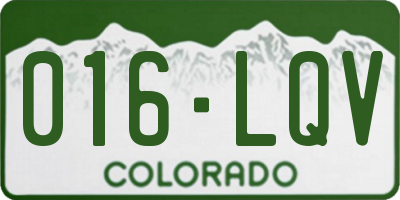 CO license plate 016LQV