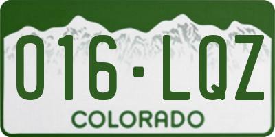 CO license plate 016LQZ