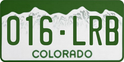 CO license plate 016LRB