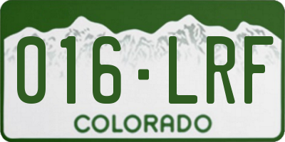 CO license plate 016LRF