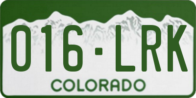 CO license plate 016LRK