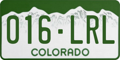 CO license plate 016LRL