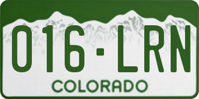 CO license plate 016LRN
